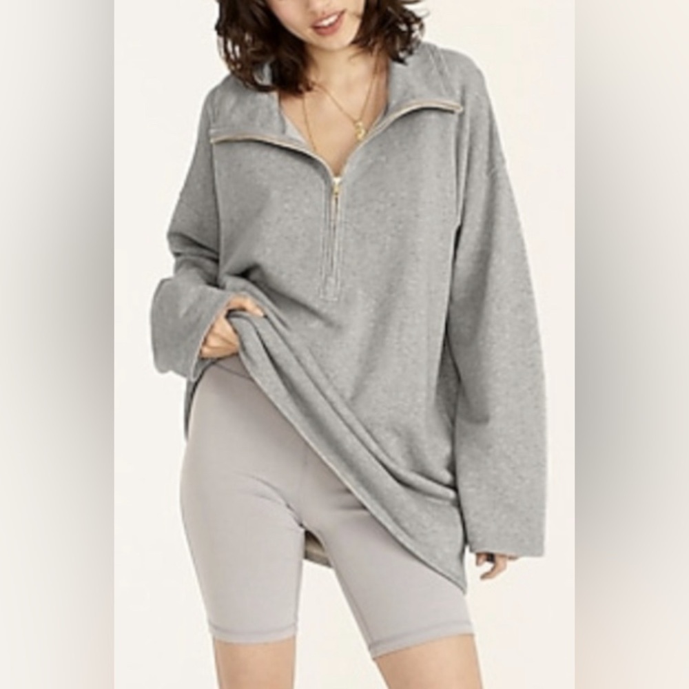 J Crew University Terry 1/2 Zip Sweatshirt XXS